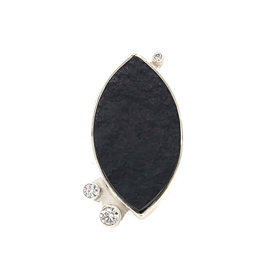 Natural Surface Black Onyx Ring
