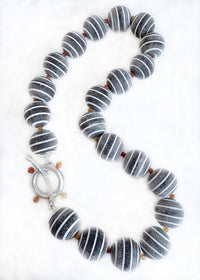 Buffalo Horn & Mexican Fire Opal Necklace