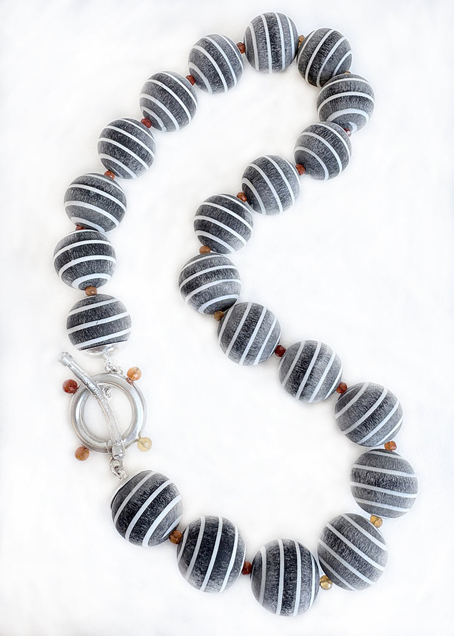 Buffalo Horn & Mexican Fire Opal Necklace