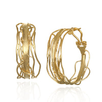 Large Gold Edge Hoop Earrings