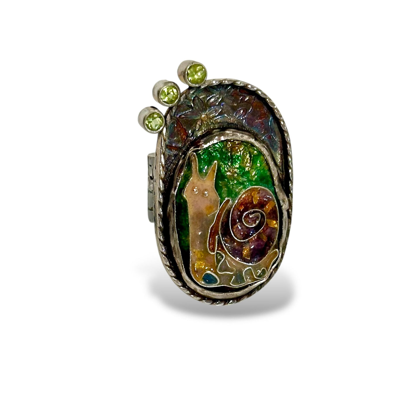 Cloisonne Garden Snail Ring
