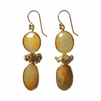 Harvest Gold Sapphire & Pearl Earrings