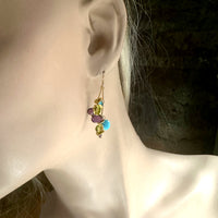 Turquoise, Peridot & Amethyst Signature Earrings