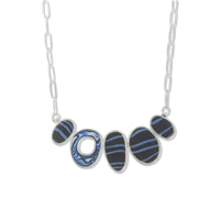 Blue Ovals in a Row Necklace