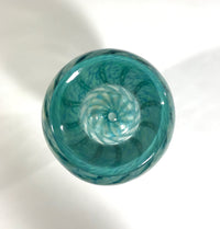 Aqua Blue Green Spiral Vase