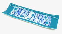 Turquoise and Blue Squares and Lines Tray