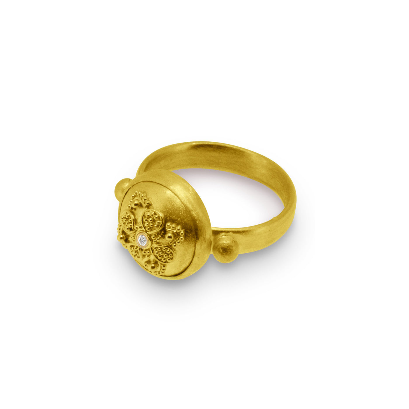 Delphi Granulated Gold and Diamond Ring