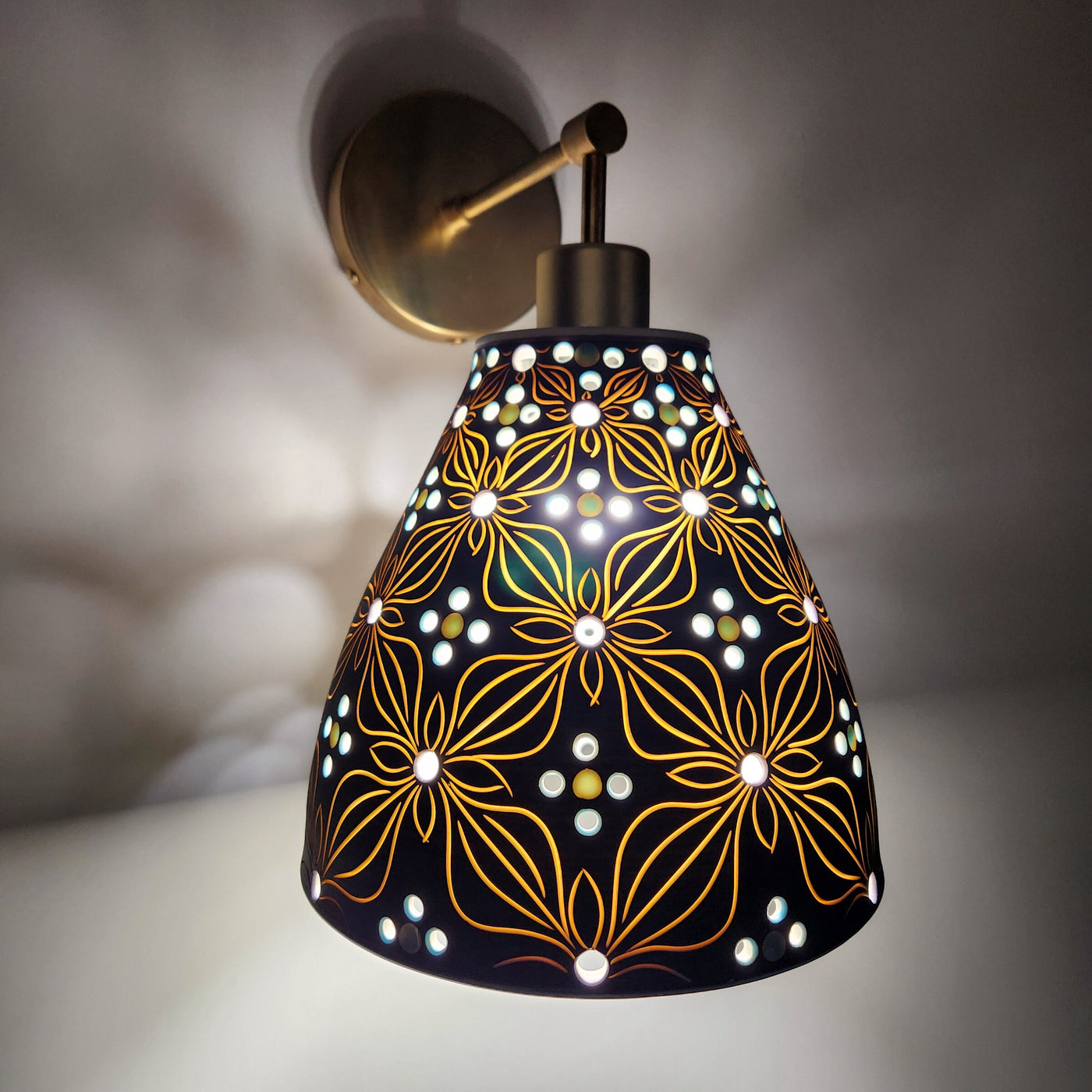Nocturnal Bloom Sconce in Shades of Blue