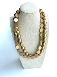 Golden Wood Bead Necklace