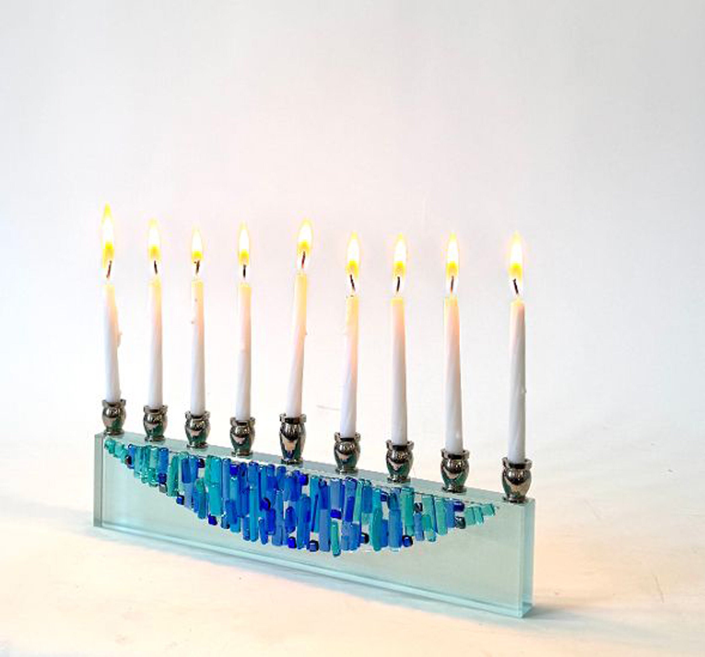 Menorah Aqua Blue