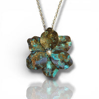 Verdigris Blossom Pendant Pearl
