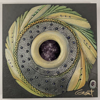 Windows To The Earth - Yellow-Green with Amethyst Crystal