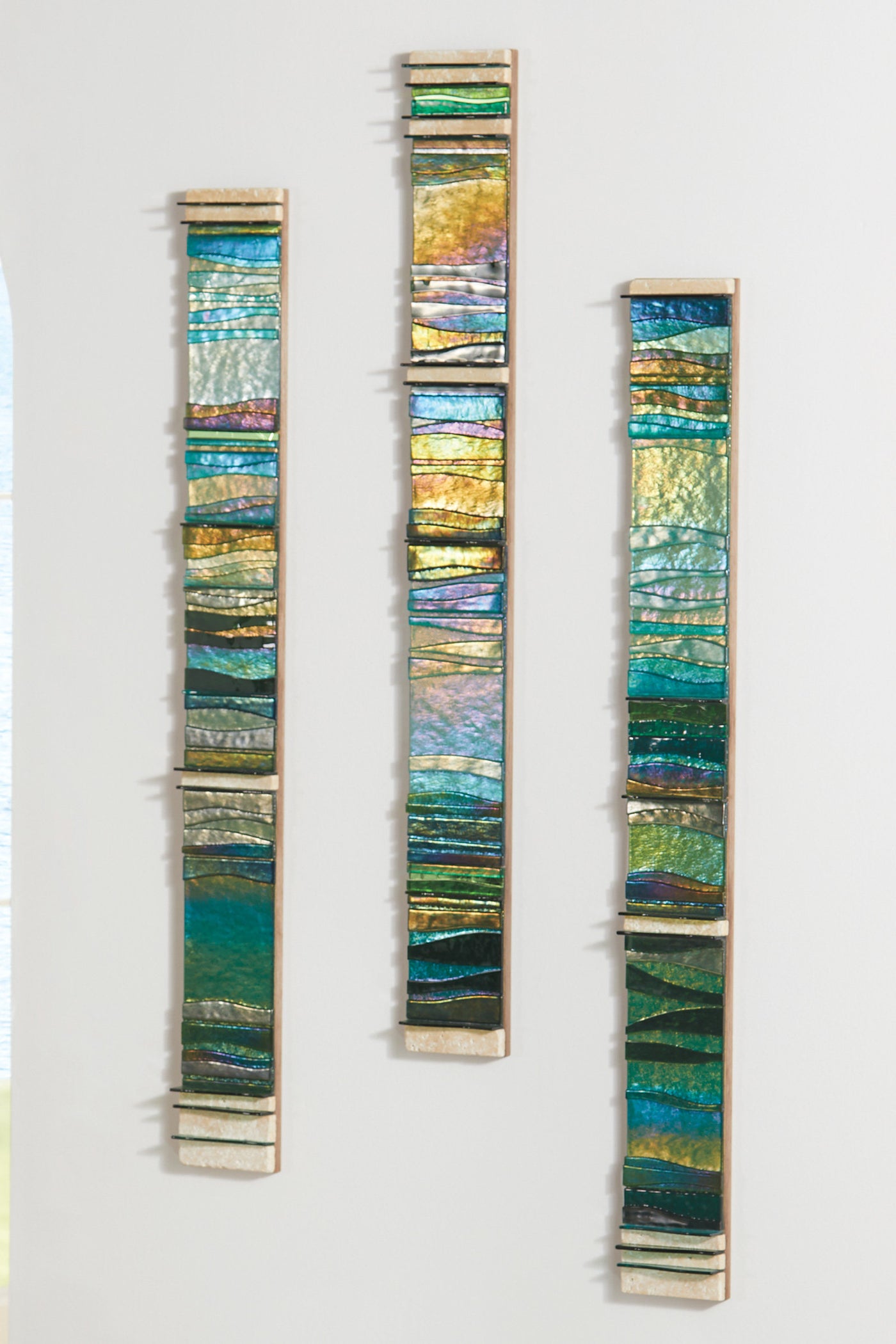 left to right: Jade Carpet III, Mint Carpet II, Emerald Carpet I