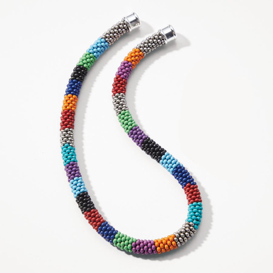 Multicolor Bead Crochet Necklace