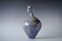 Nerida Coil Blue Iridescent Raku Vessel