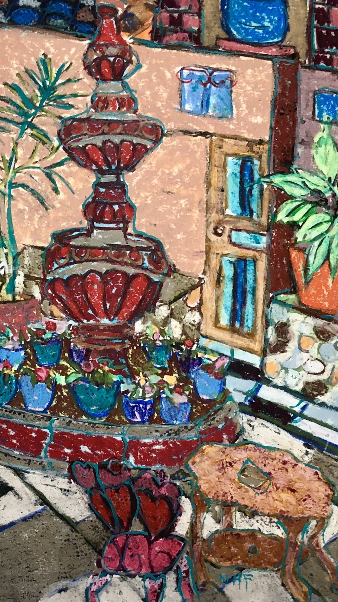 The Fountain in the Courtyard at Posada de Roger
