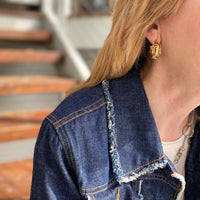 Gold Edge Hoop Earrings