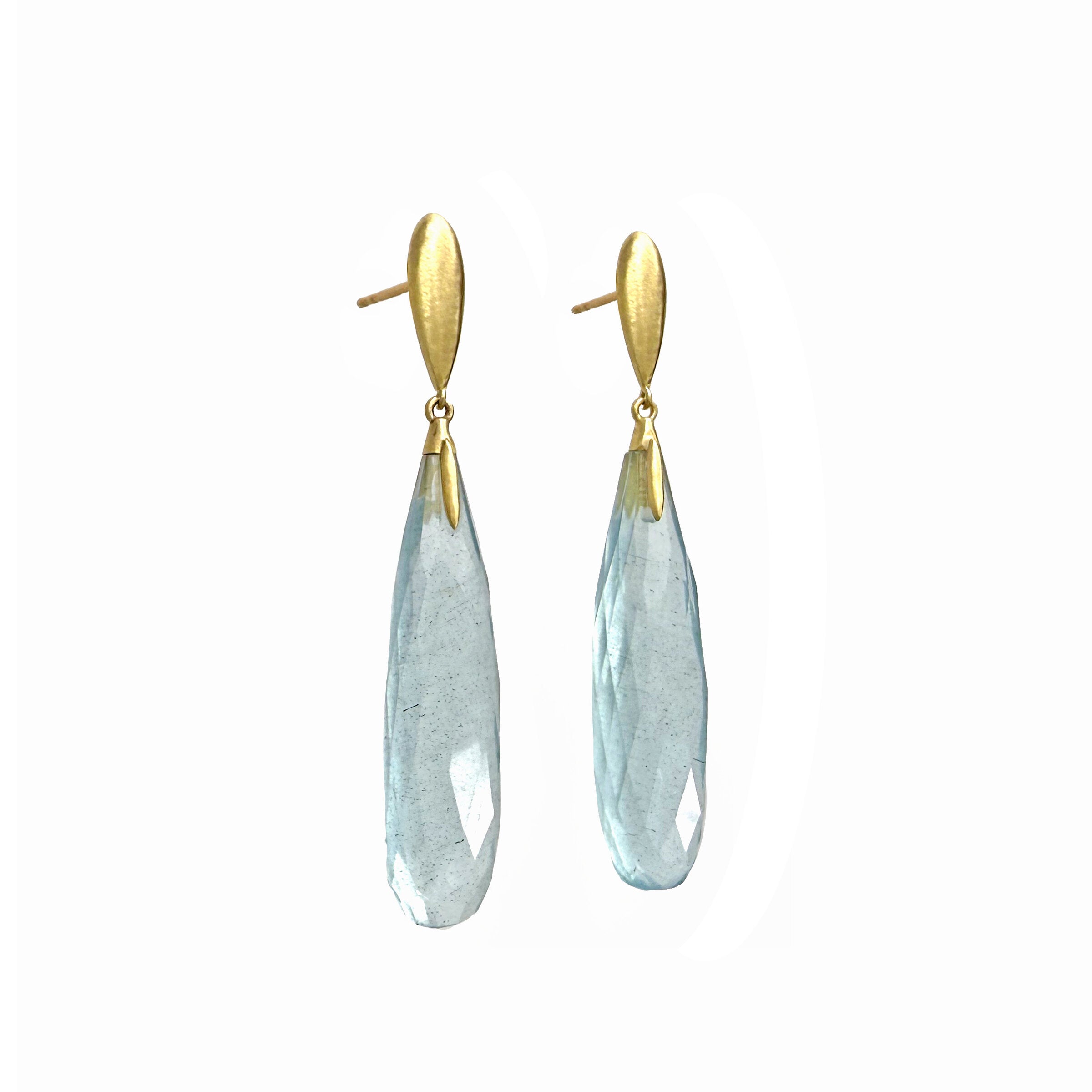Aquamarine Briolette Earrings