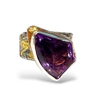 Dimensional Amethyst Statement Ring