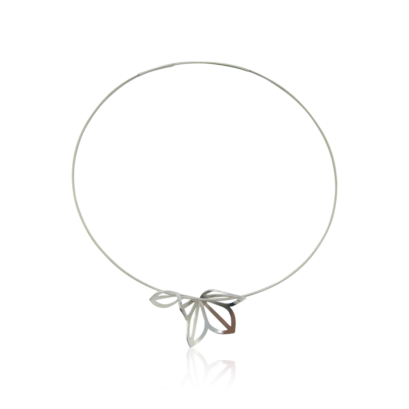 Anise Fold Bright Silver Necklace