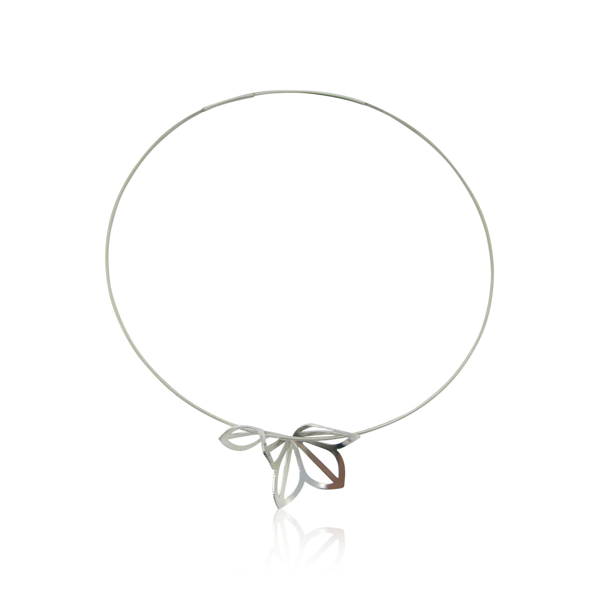 Anise Fold Bright Silver Necklace