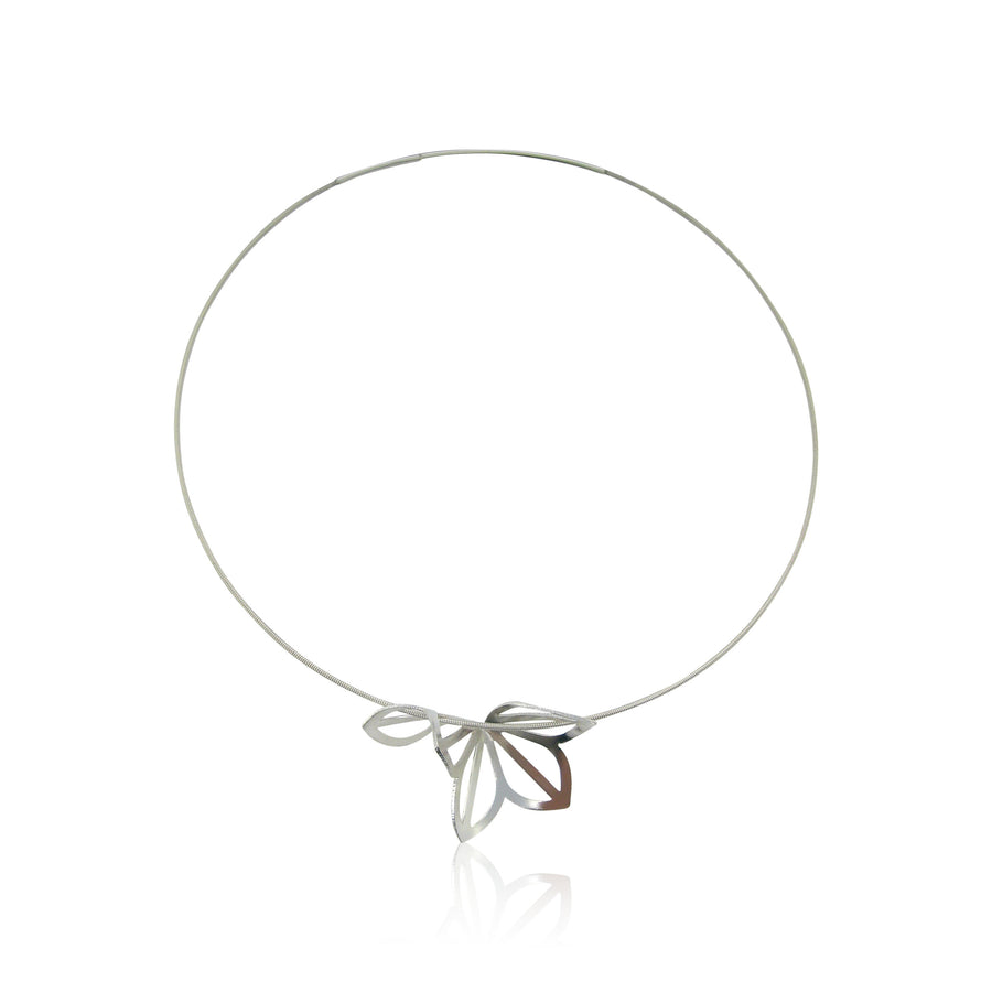 Anise Fold Bright Silver Necklace