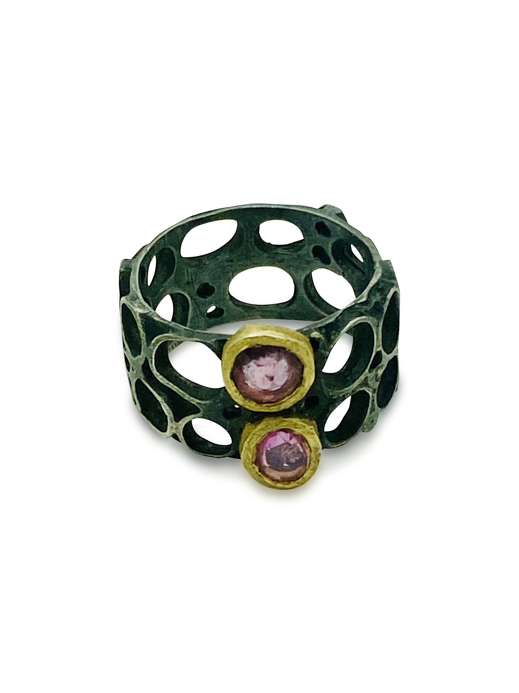 Open Beehive Sapphire Ring