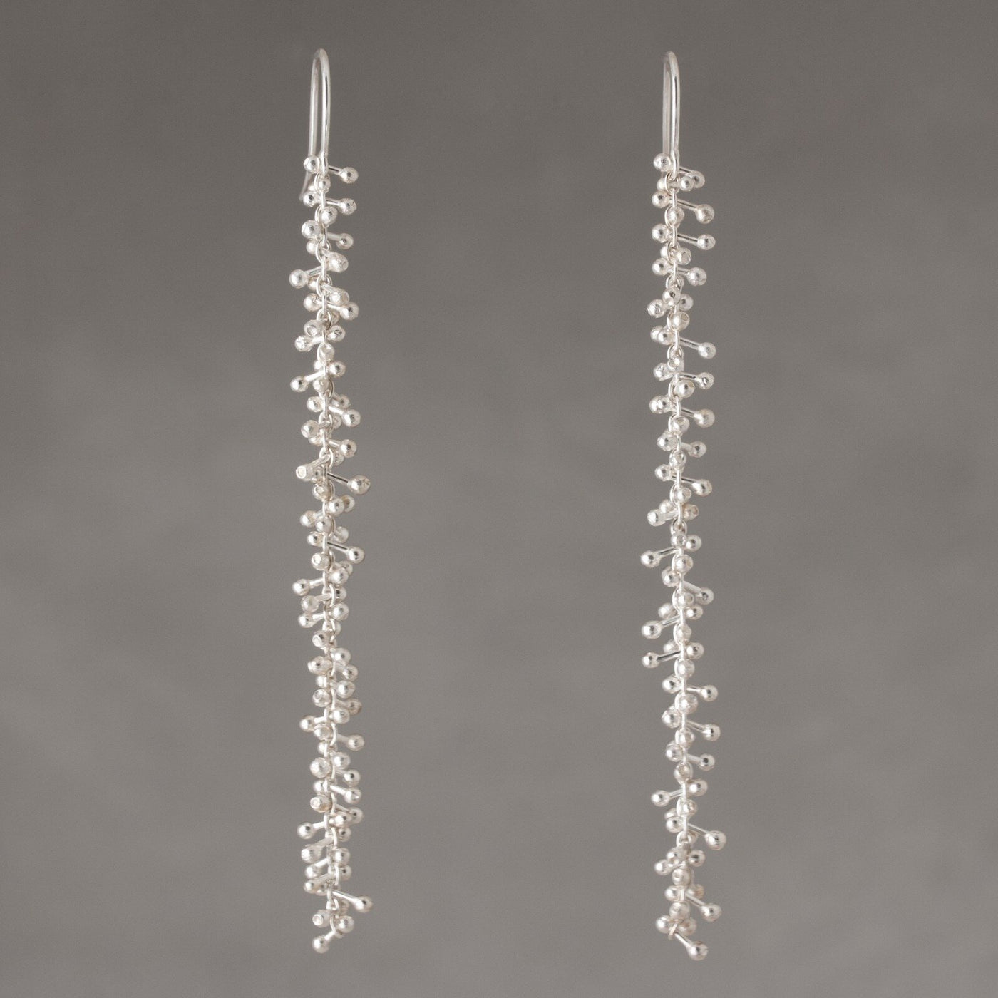 Long Bone Chain Dangle Earrings