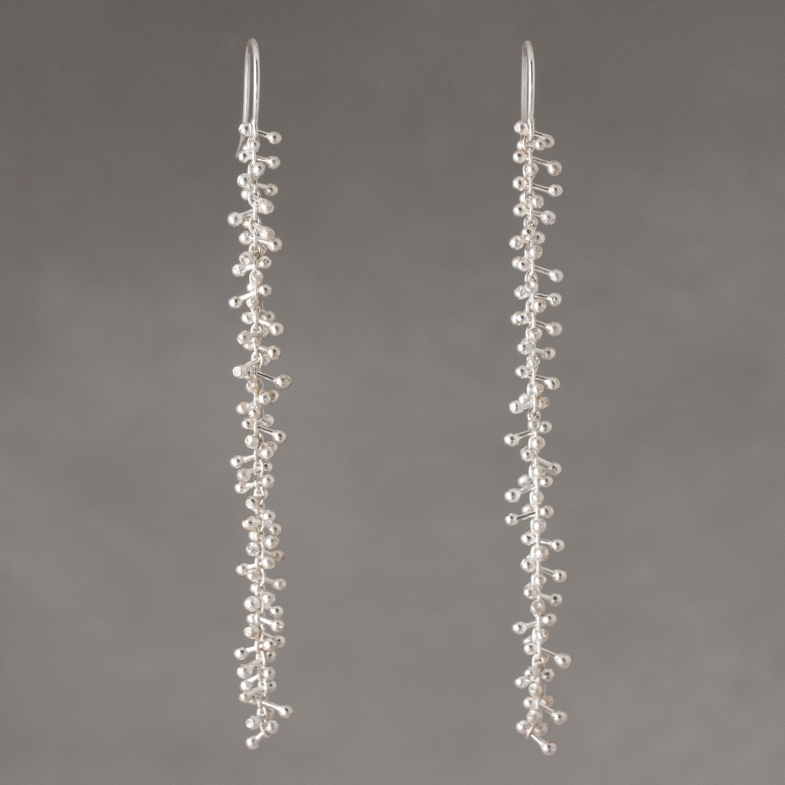Long Bone Chain Dangle Earrings