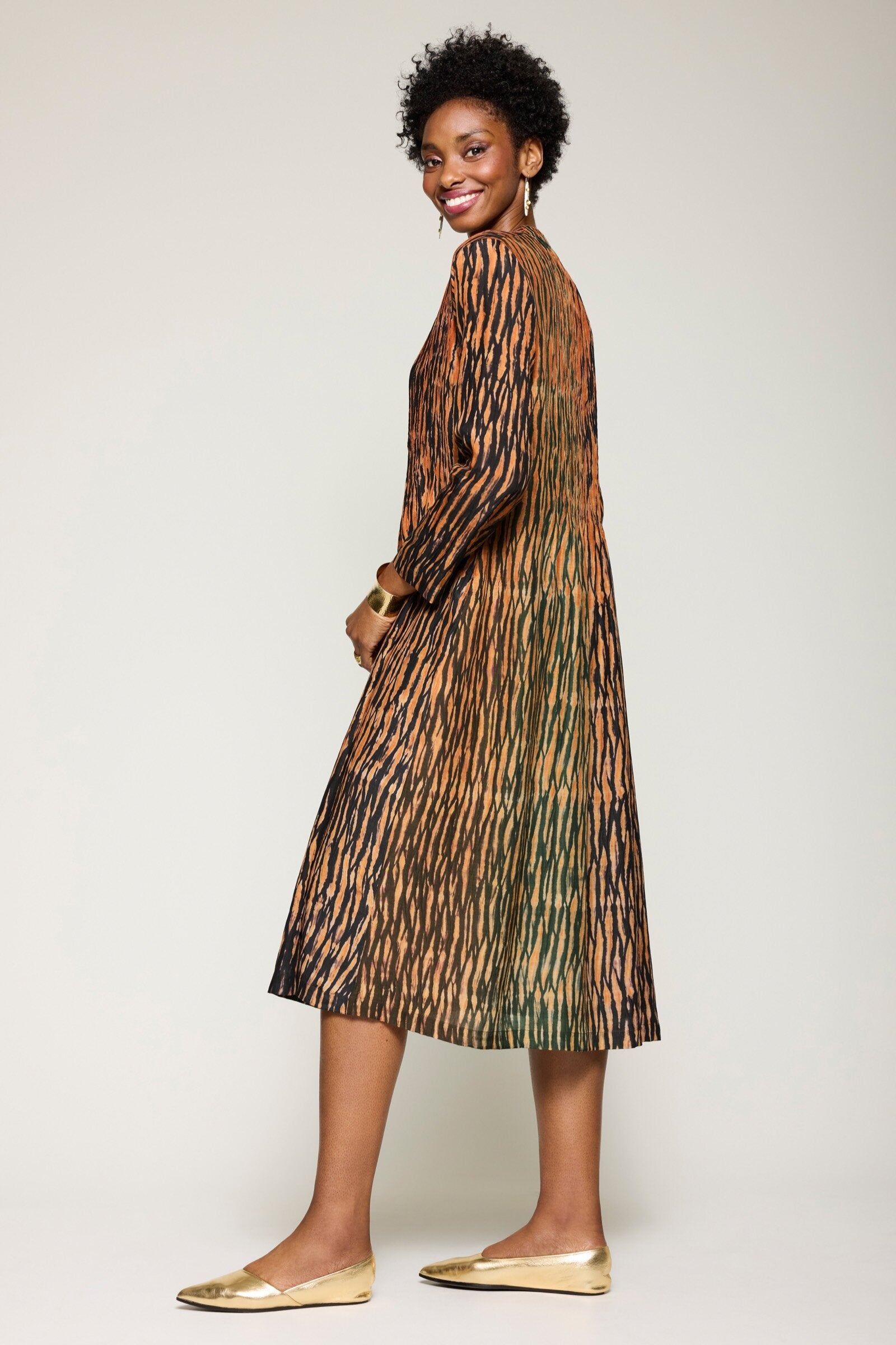 Shibori Pintucked Dress