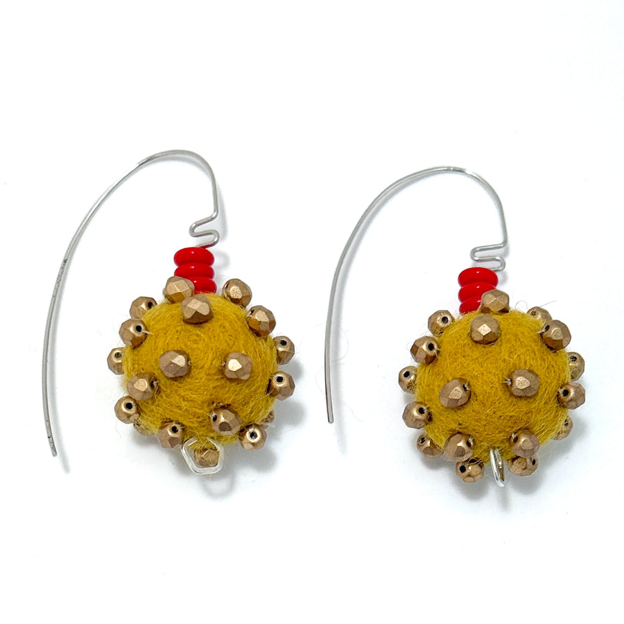 Spicy Mustard with Tomato & Bronze Beads
