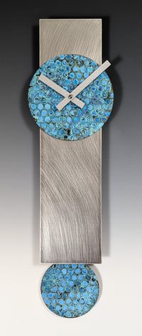 Narrow Steel & Verdi Pendulum Clock
