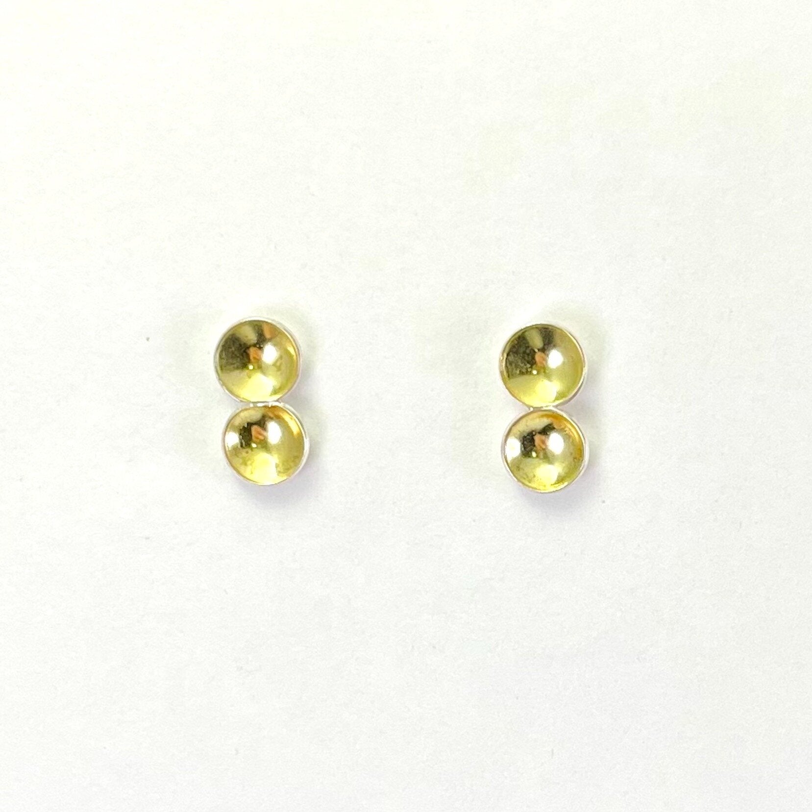 Double Gold Stud Earrings