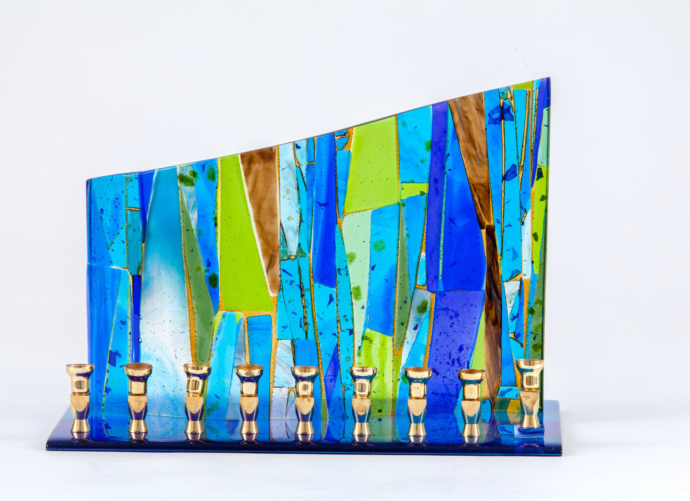 Abstract Blue Menorah