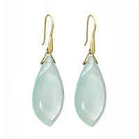 Chalcedony Leaf Trapeze Earrings