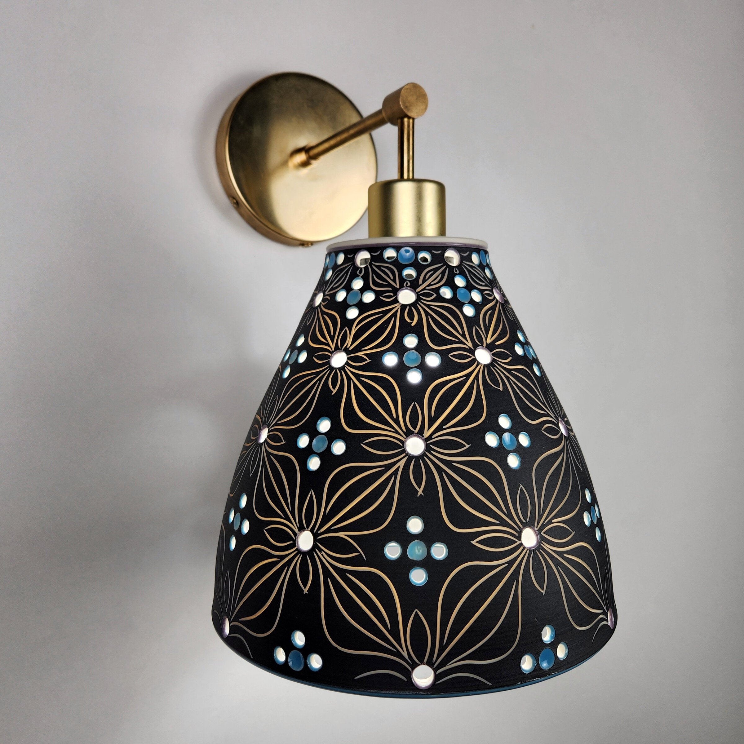 Nocturnal Bloom Sconce in Shades of Blue