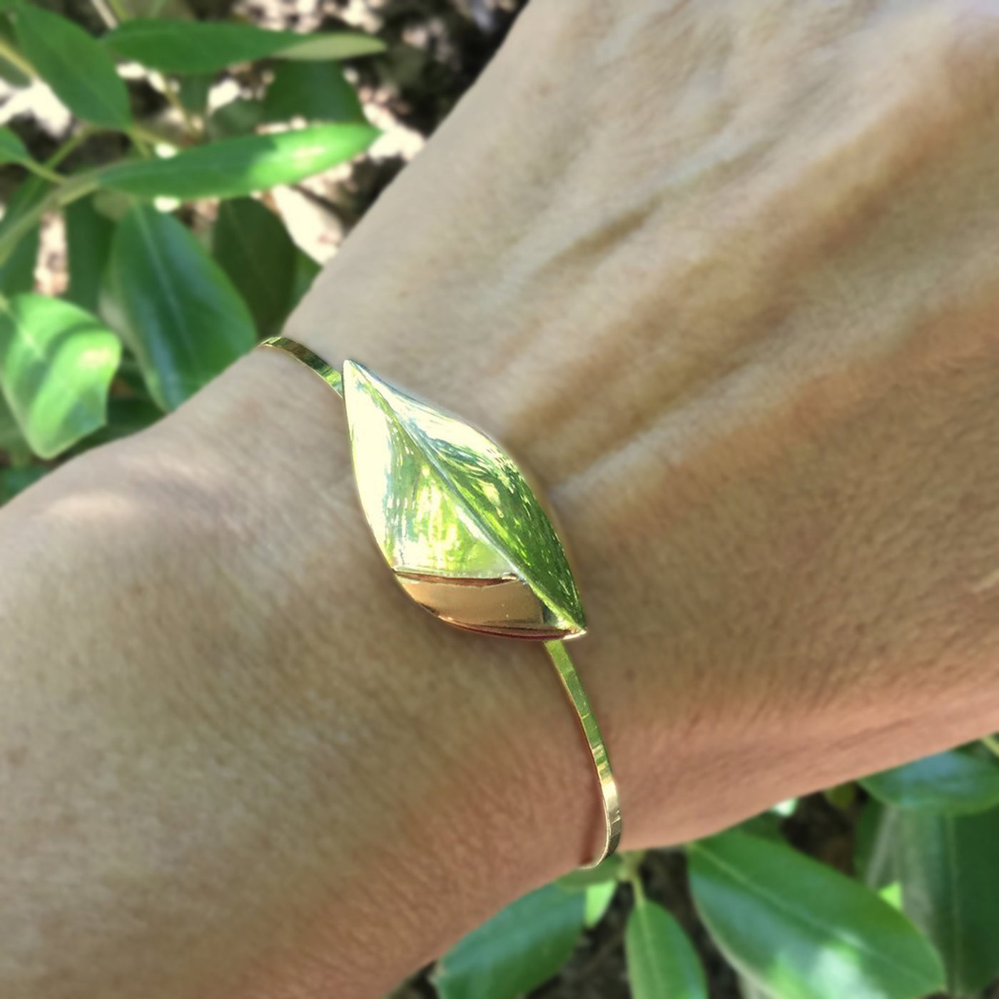 Yellow Gold Flora Leaf Bracelet