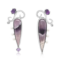 Purple Riddle Chevron Amethyst Earrings