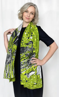 Green Floral Scarf