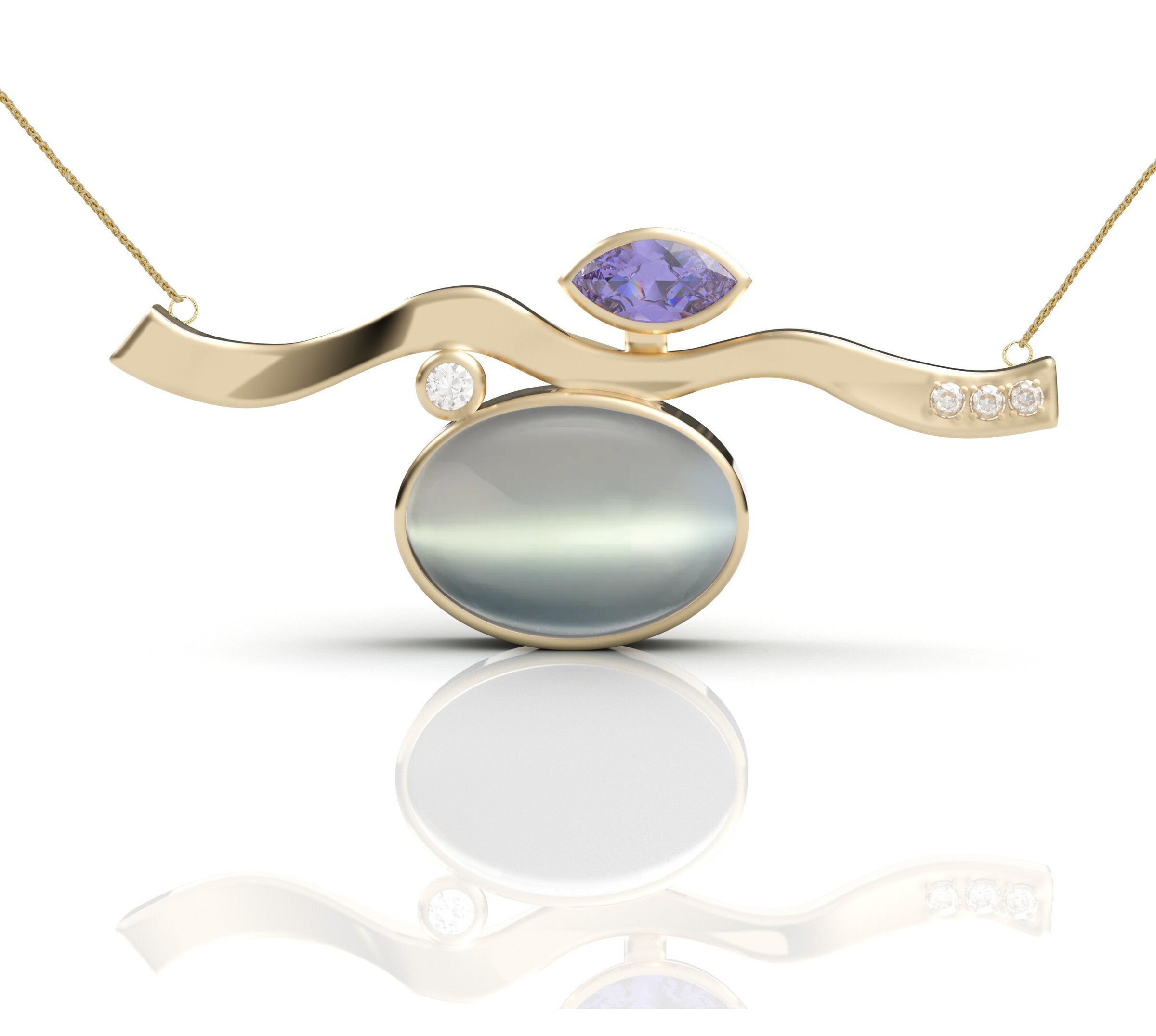 Moonstone Wave Pendant
