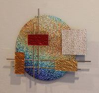 Dichro Glass and Metal Wall Sculpture