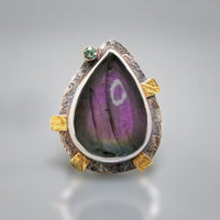 urple Labradorite Pear Ring