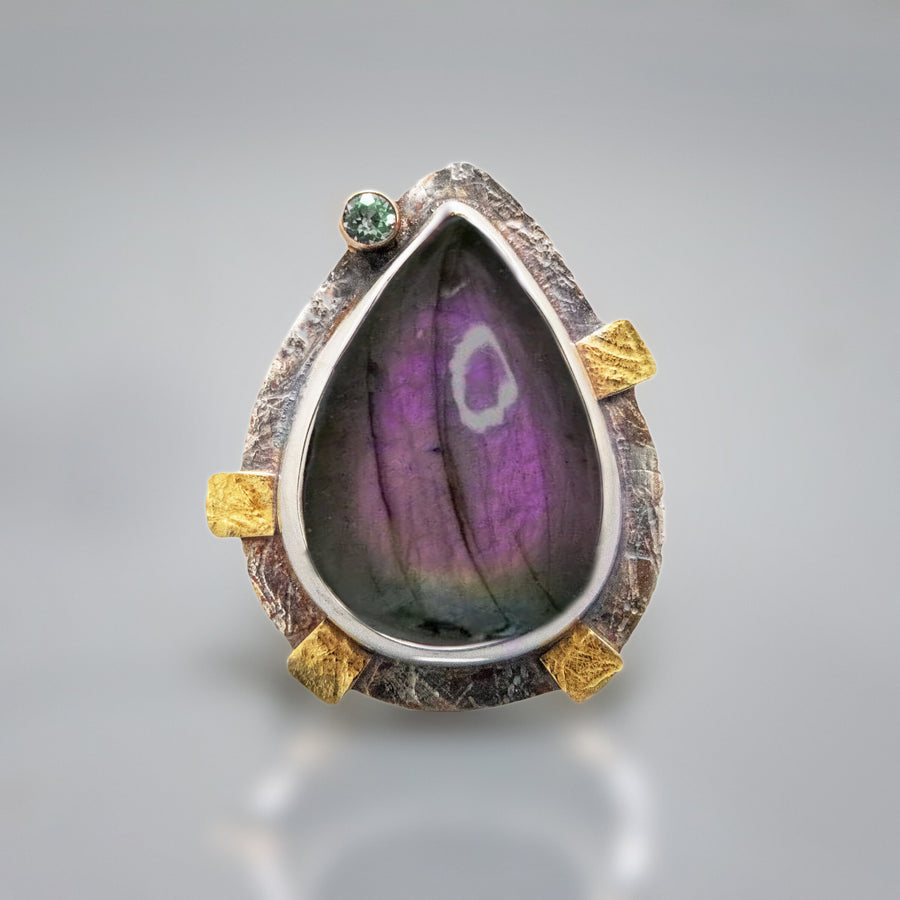 urple Labradorite Pear Ring