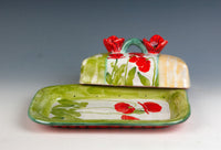 Poppies Butter Dish with Lid