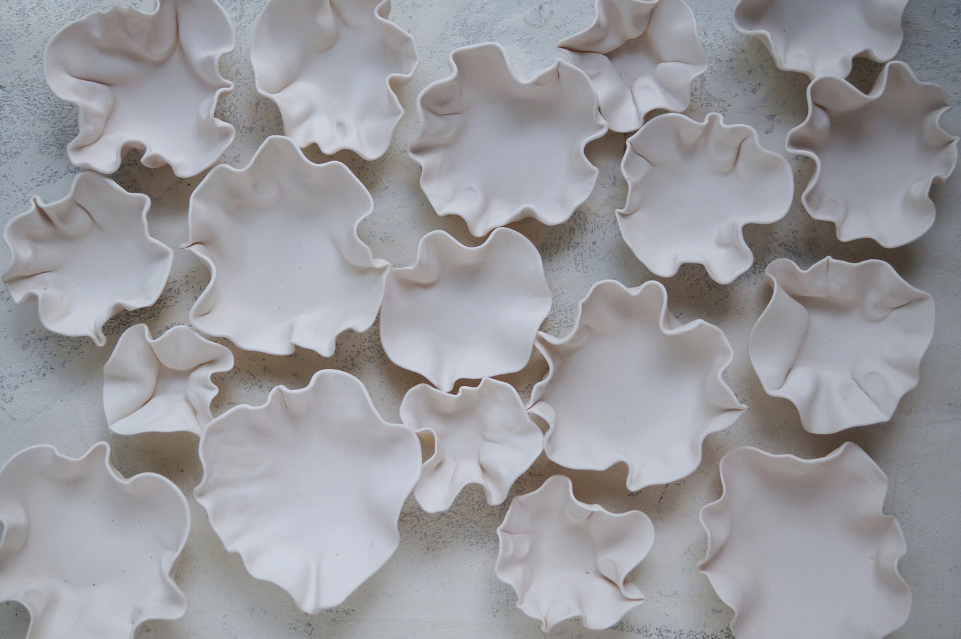 Matte Porcelain Wall Flower Set