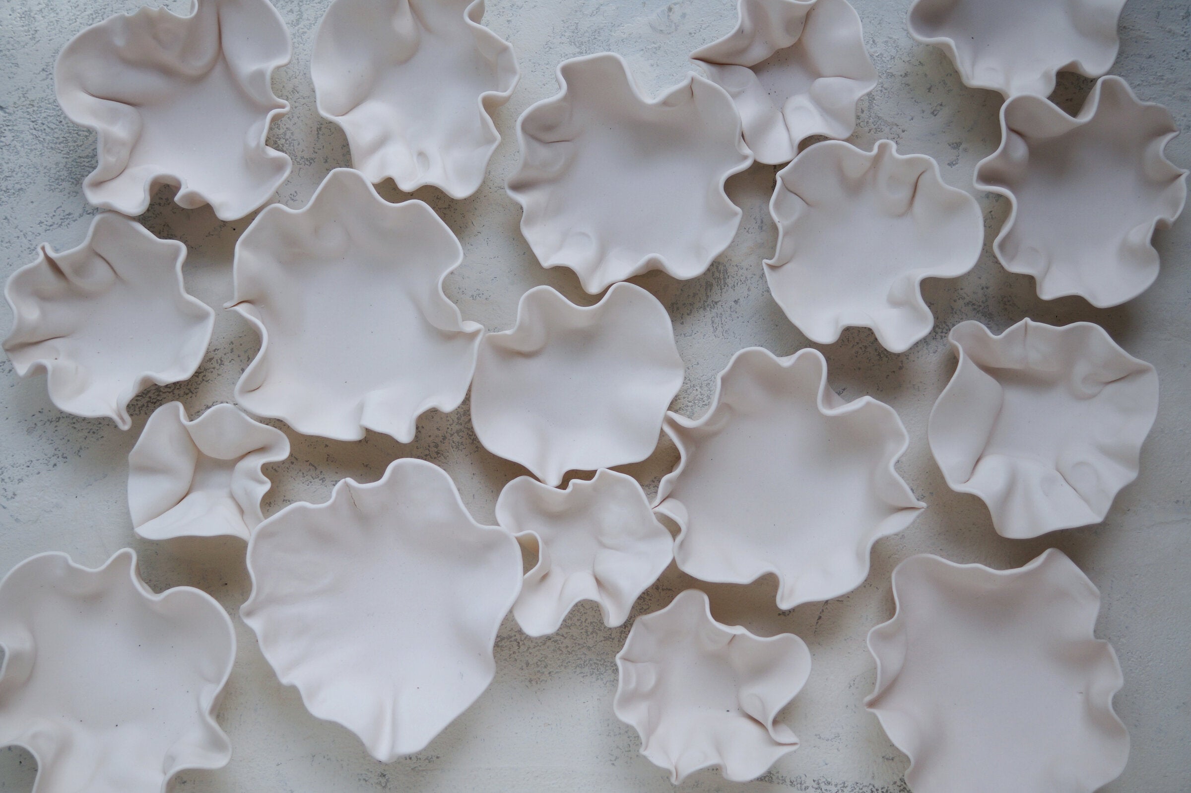 Matte Porcelain Wall Flower Set