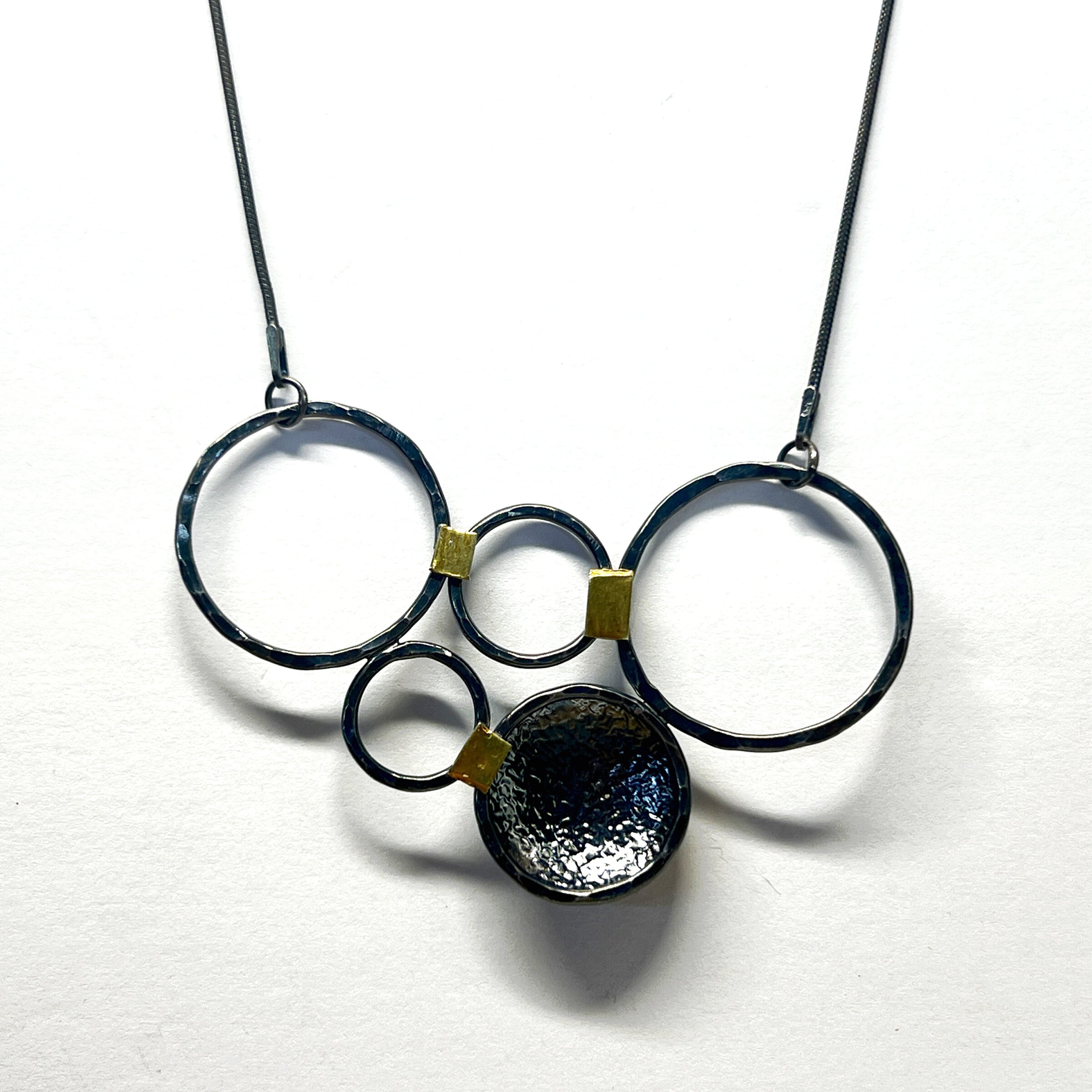 Oxidized Five Circle Necklace