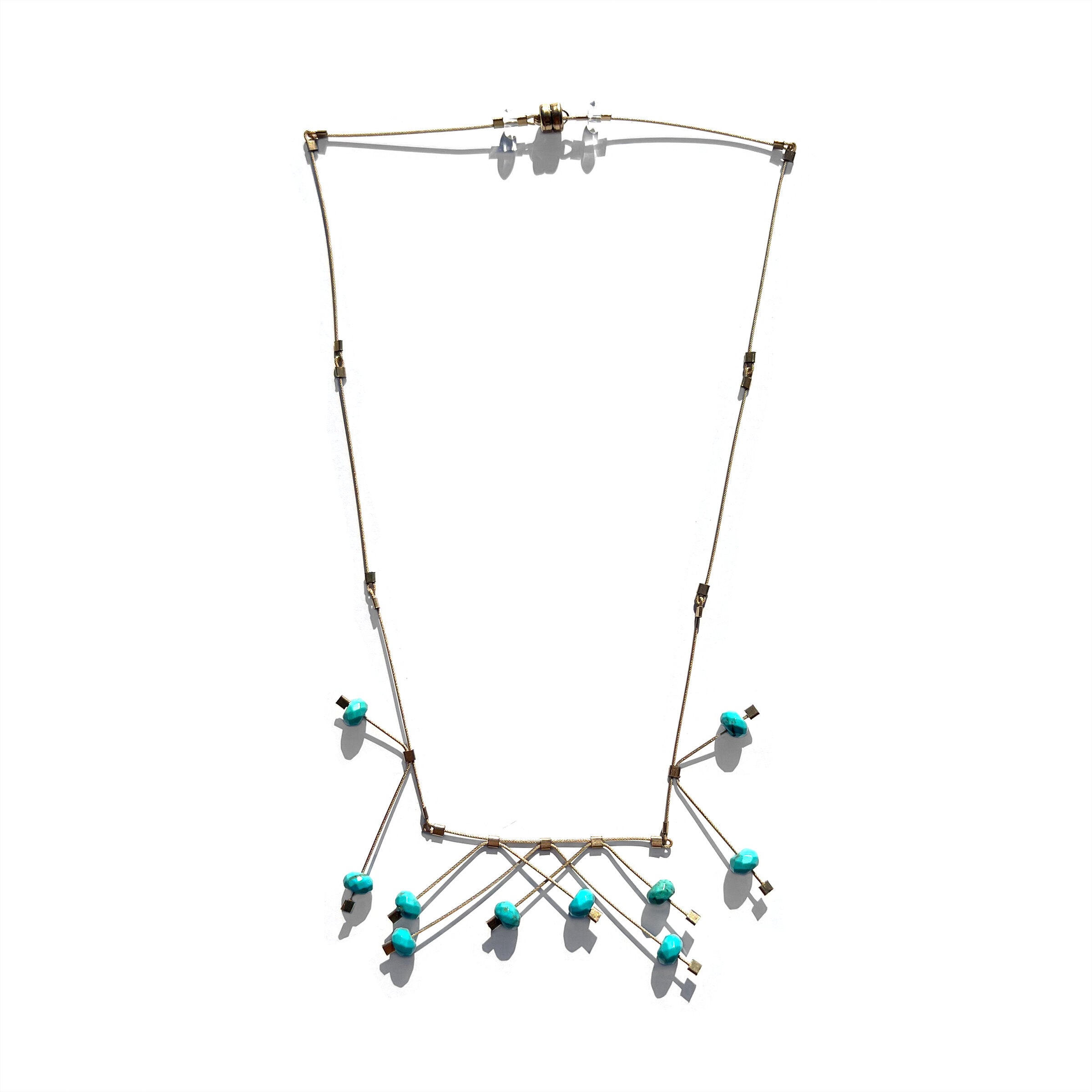 Turquoise & Gold Cable