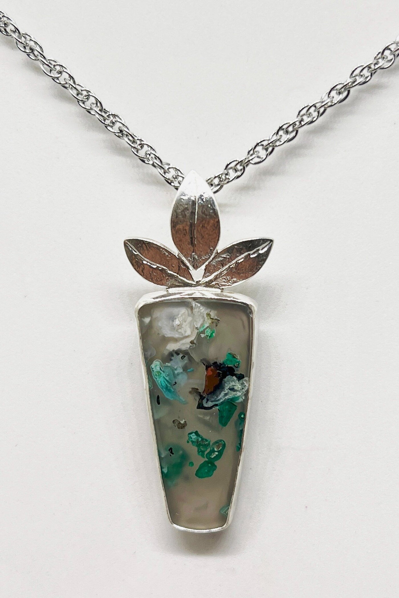 Long Confetti Chrysocolla Pendant