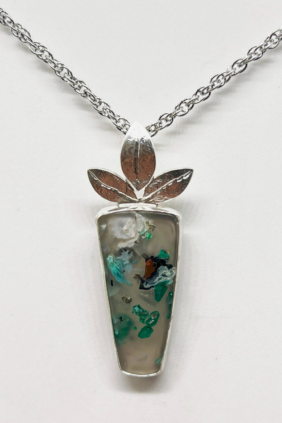 Long Confetti Chrysocolla Pendant
